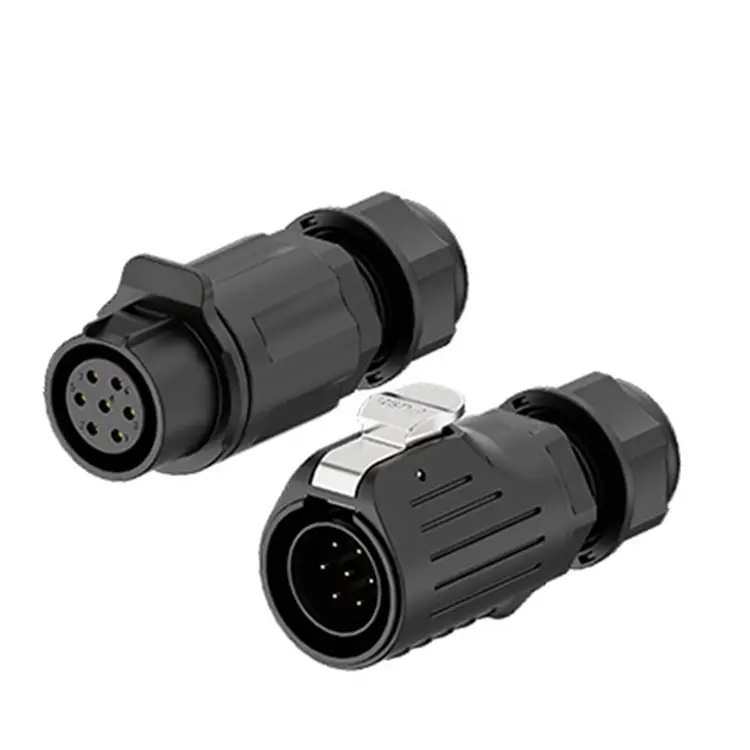 LP20 7 Pin Waterproof Connector Wire to Wire Solder Type 10A Power Panel All Plastic