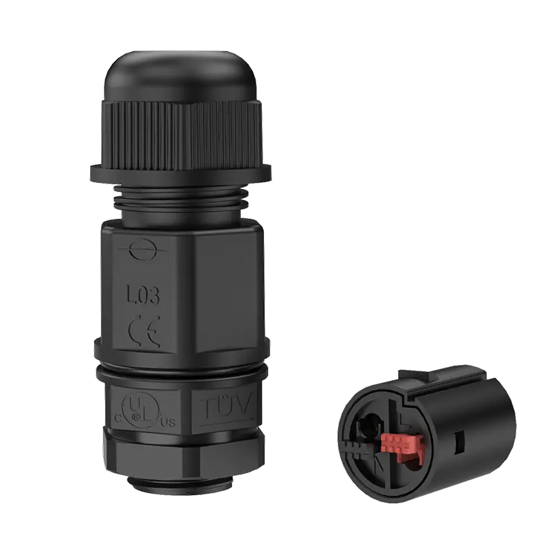 SCJ-B02 2 Pin Outdoor Electrical Cable Screw Type Cable Connector