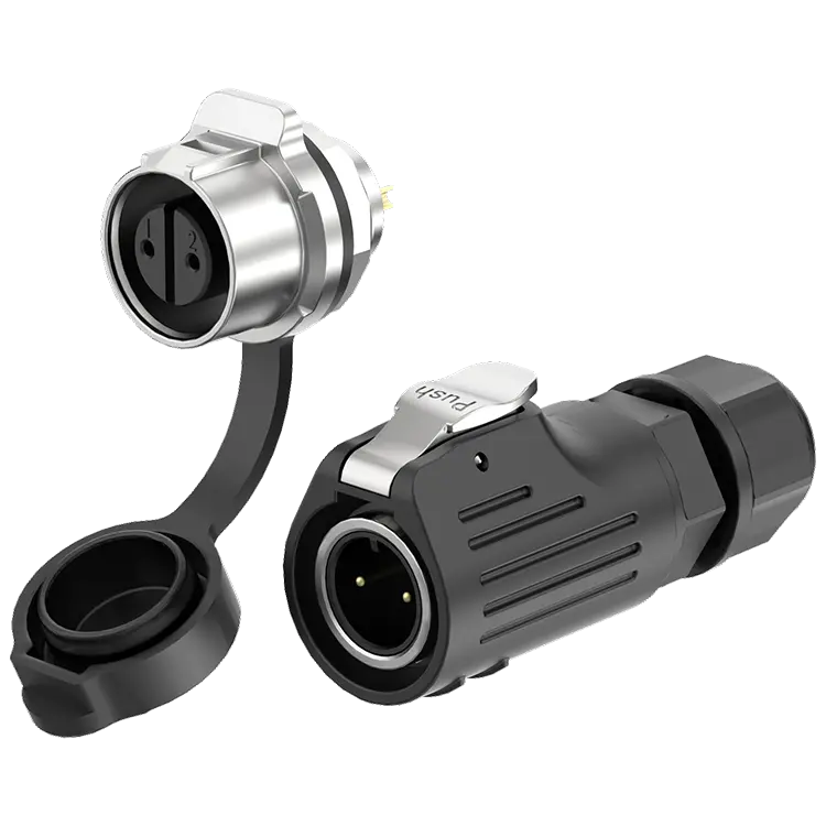 LP12 2 Pin Panel Waterproof M12 Connector Aviation Plug Socket Solder Type Plastic+Metal