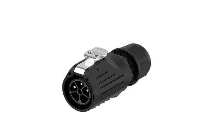 LP28 Waterproof Plug and Socket Connector 3+1 Pin Flange 32A All Plastic Crimping Type Aviation Waterproof Connector