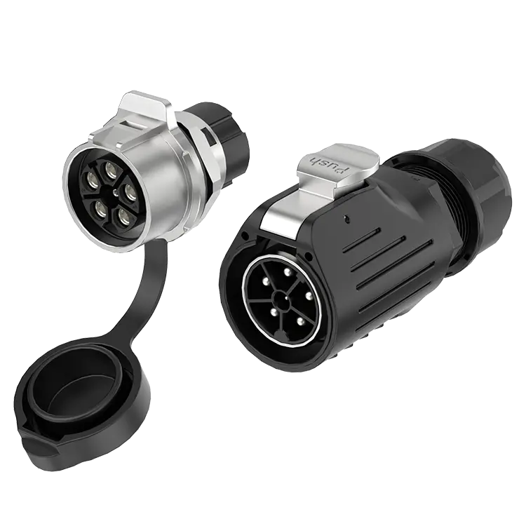 LP28 Outdoor Waterproof Wire Connectors 5+1 Pin 32A Panel Crimping Type Waterproof Aviation Plug