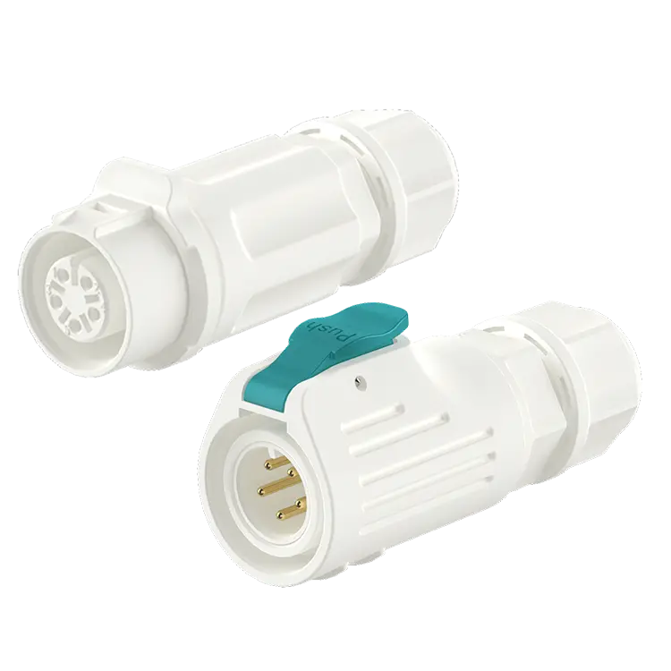 LP12 5 Pin White Waterproof Wire Connectors Straight Circular Connector Aviation Plug Socket