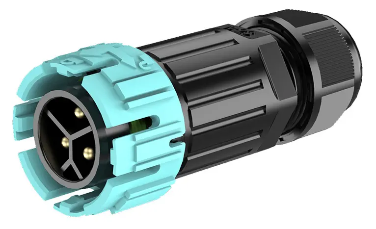 M23MF 3 Pin Circular Connector Electrical Screwless Waterproof Cable Connector IP68 Wire to Wire Power Waterproof Connector