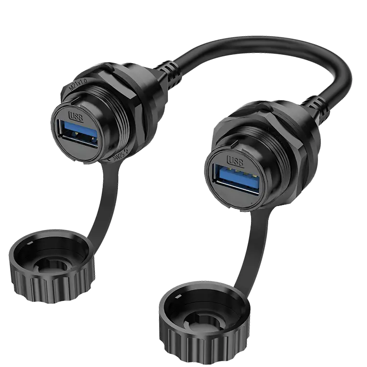 SCJ-USB3.0 Panel Waterproof USB-C Connector IP67 Waterproof Connector Double Female Socket