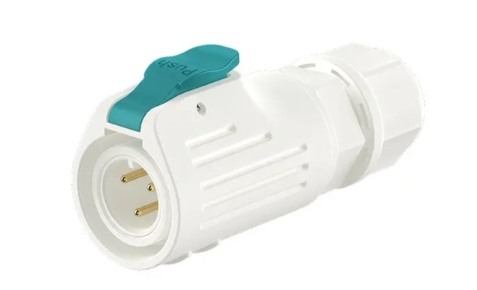 LP12 White Outdoor Waterproof Electrical Wire Connector 3 Pin 5A Power Panel Mount Connector