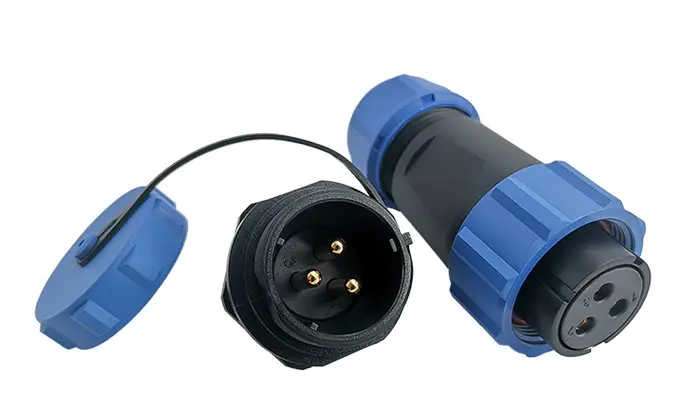 SP21 3 Pin Circular Connector Electrical Panel Mount Power Connector IP68