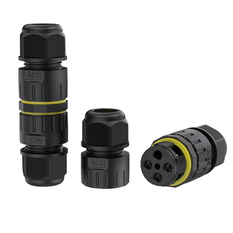 M25 Circular Connector Electrical Screw Wiring Waterproof Connector 3 Pin 41A Power Waterproof Connector