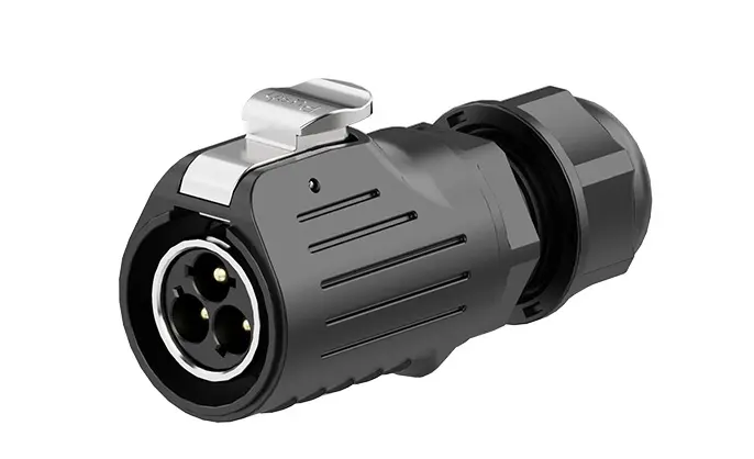 LP20 3Pin Crimping Type Industrial Waterproof Connector Wire to Wire Circular Connector 25A Power Metal + Plastic