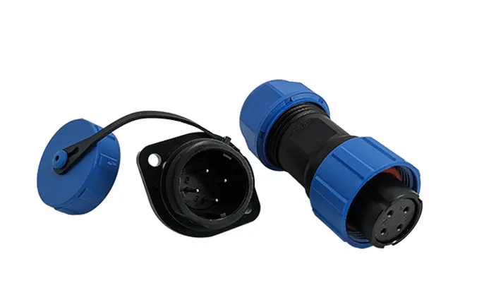 SP17 4 Pin Circular Plastic Wire Connector Flange Outdoor Cable Connector IP68