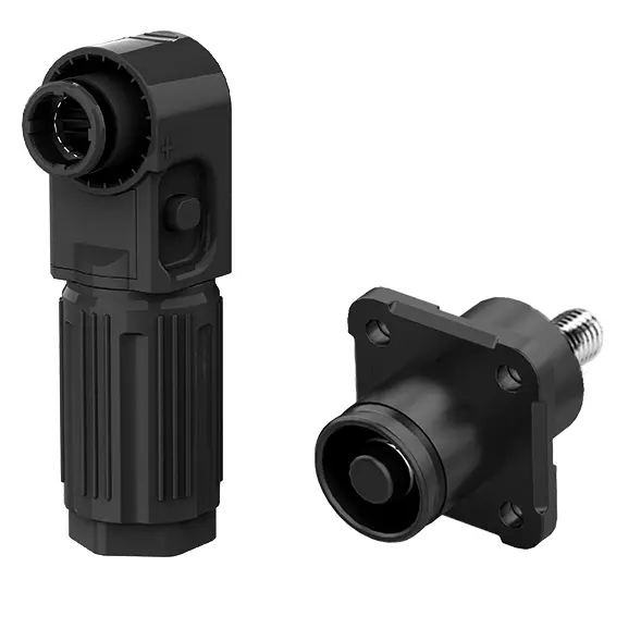 SCJ Stud Type IP67 High Voltage Energy Storage Connector Socket Black Negative 350A Rotatable Energy Storage Connector