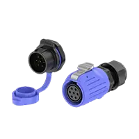 LP20 7 Pin Blue Waterproof Wire Connectors Screw Type 10A Power Panel All Plastic