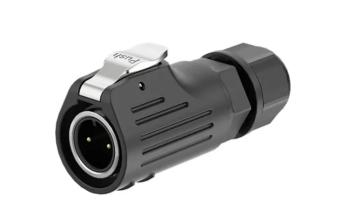 LP12 2 Pin Flange Screw Connection Type Plastic+Metal Waterproof Connector Aviation Plug Socket