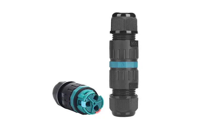 P20 Screwless Waterproof Cable Connector IP68 3 Pin Through Type Quick Connect Connectors