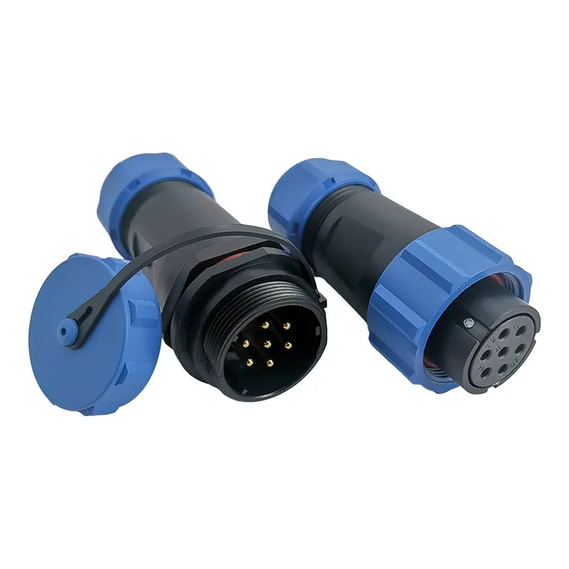 SP21 7 Pin Circular Plastic Wire Connector Outdoor Cable Connector All Plastic