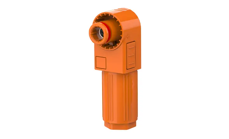 SCJ Stud Type High Voltage Battery Energy Storage Connector Orange Positive IP67 Waterproof 50A Rotatable Energy Storage Connector