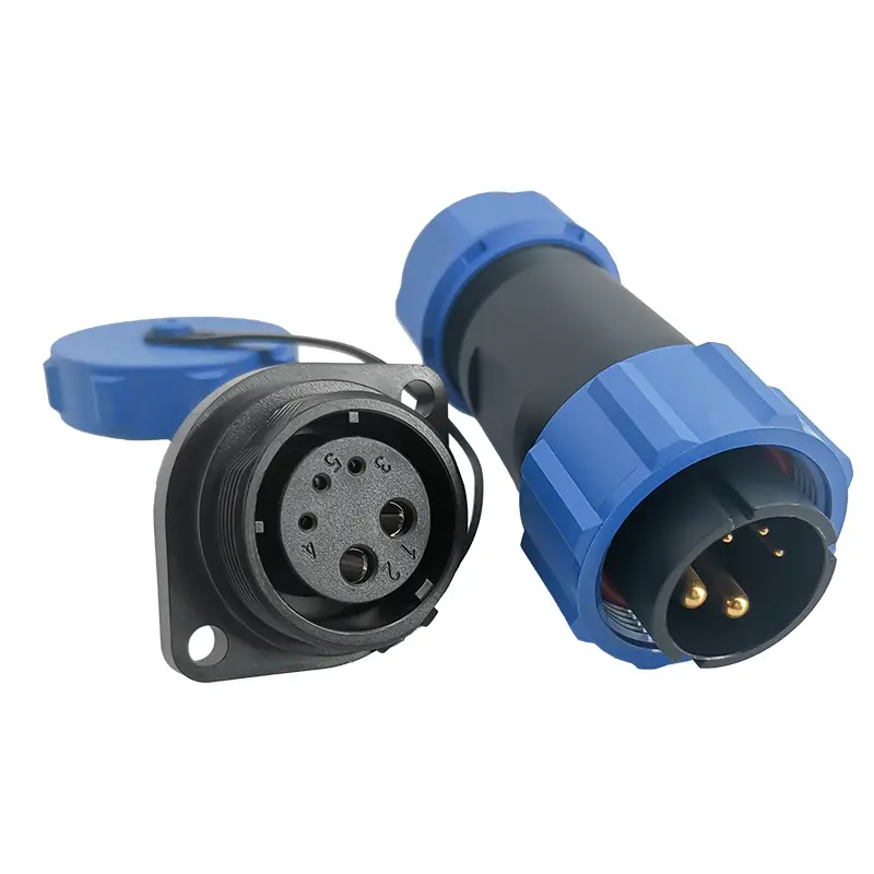 SP21 5B Pin Circular Plug Connector Flange Outdoor Cable Connector IP68