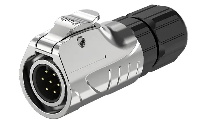 LP12 Panel 7Pin Waterproof Plug Connectors Aviation Waterproof Connector Type All Metal