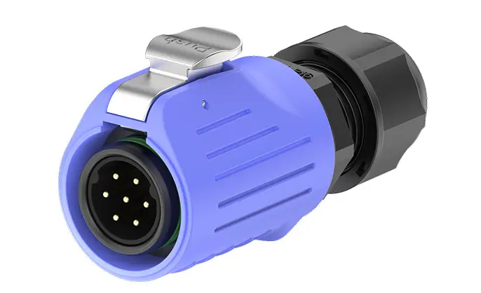 LP16 5A Blue Power Waterproof Connector Panel 7 Pin Electrical Waterproof Connectors All Plastic