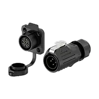 LP20 4Pin Screw Type Outdoor Waterproof Electrical Wire Connector 20A Power Flange All Plastic
