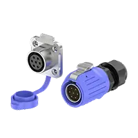 LP20 7 Pin Blue Outdoor Waterproof Electrical Wire Connector Solder Type 10A Power Panel Metal + Plastic