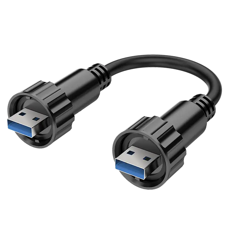 SCJ-USB3.0 Panel Waterproof USB Connector Double Interlock Male Plug Waterproof Cable Connector