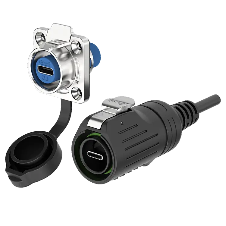 LP16-TYPE-C Device Flange Outdoor Waterproof Wire Connectors 10Gb/s Weatherproof Electrical Connectors