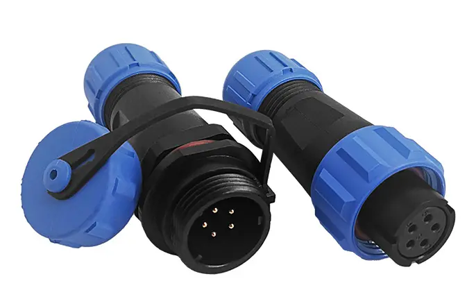 SP13 5 Pin Circular Connector Electrical Outdoor Cable Connector IP68 All Plastic