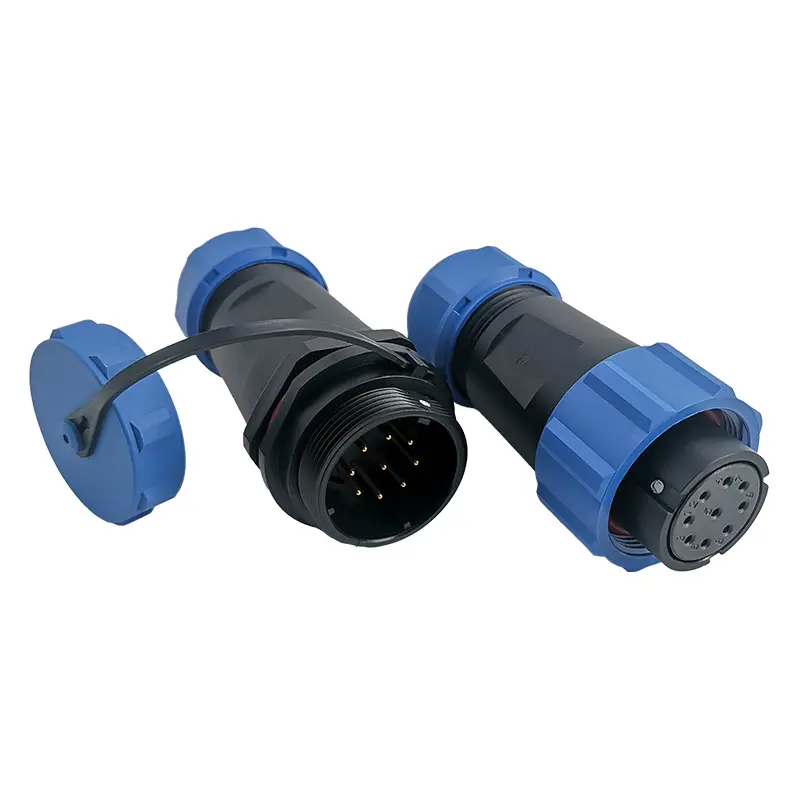 SP21 9 Pin Circular Plastic Wire Connector Outdoor Cable Connector All Plastic