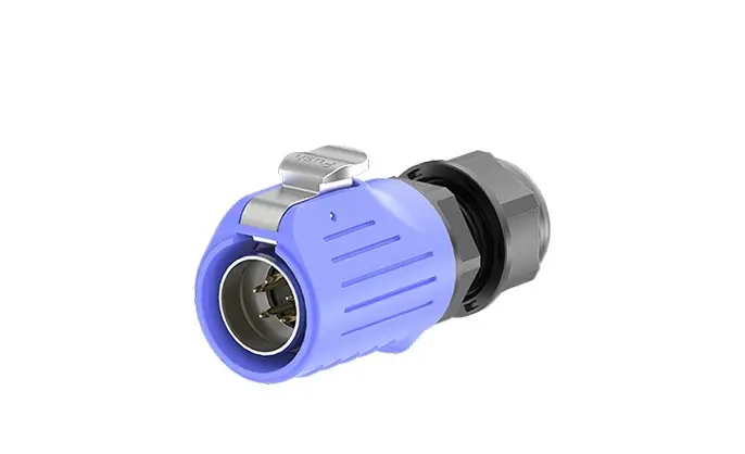 LP20 5 Pin Blue Waterproof Connector Aviation Waterproof Connector Flange Metal + Plastic Solder Type 10A Power