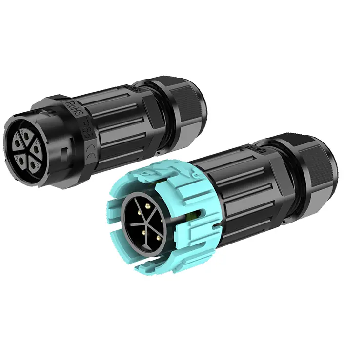 M23MF 5 Pin Circular Plug Socket Screwless Quick Wiring Waterproof Connector Wire to Wire Power Waterproof Connector