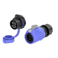 LP20 Blue 2Pin Solder Type Waterproof Wire Connectors Panel All Plastic 20A Power