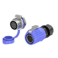 LP20 9Pin Blue Solder Type Waterproof Plug Connectors 5A Power Panel Metal + Plastic