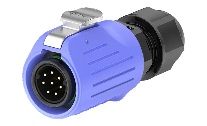 LP16 5A Power Blue Waterproof Connector Panel 8 Pin Waterproof Plug and Socket Connector