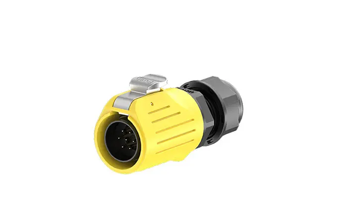 LP20 7 Pin Yellow Waterproof Connector Aviation Plug Screw Type 10A Power Panel All Plastic