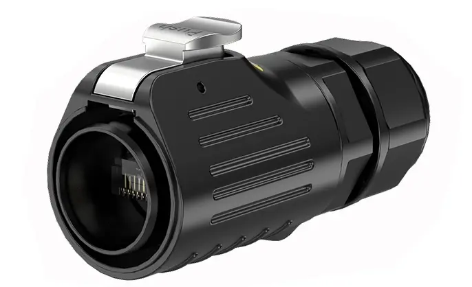 LP24 RJ45 Panel Mount Outdoor Waterproof Wire Connectors Waterproof Aviation Plug Connector Solder Type All Plastic
