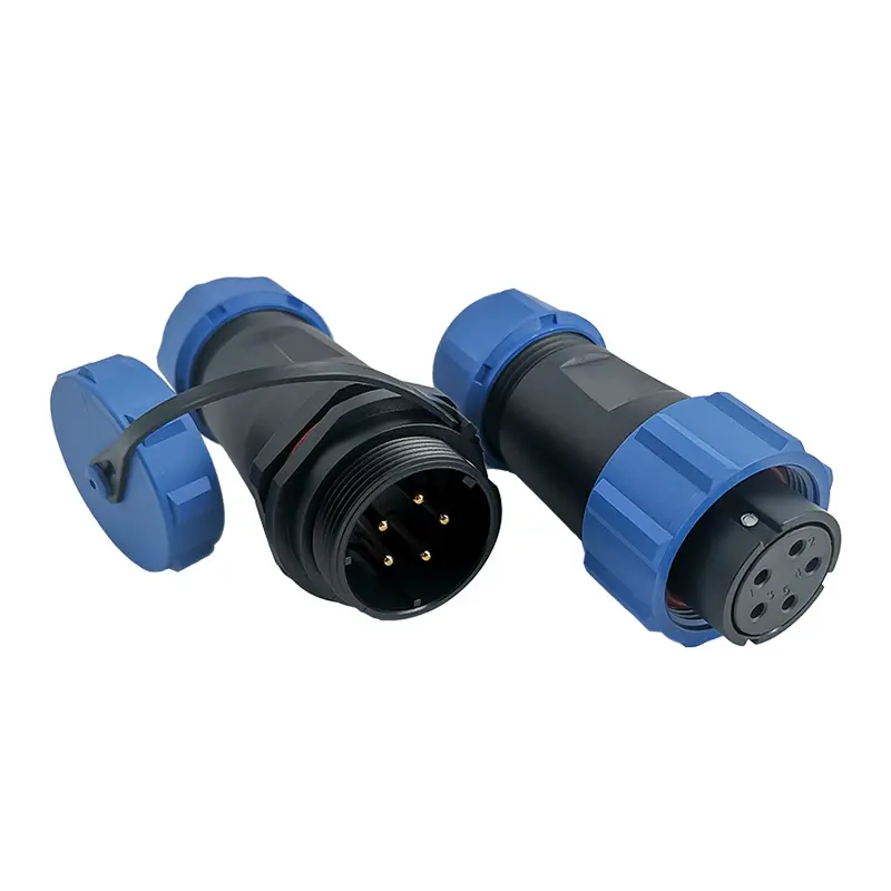 SP21 5C Pin Circular Plastic Wire Connector Outdoor Cable Connector All Plastic