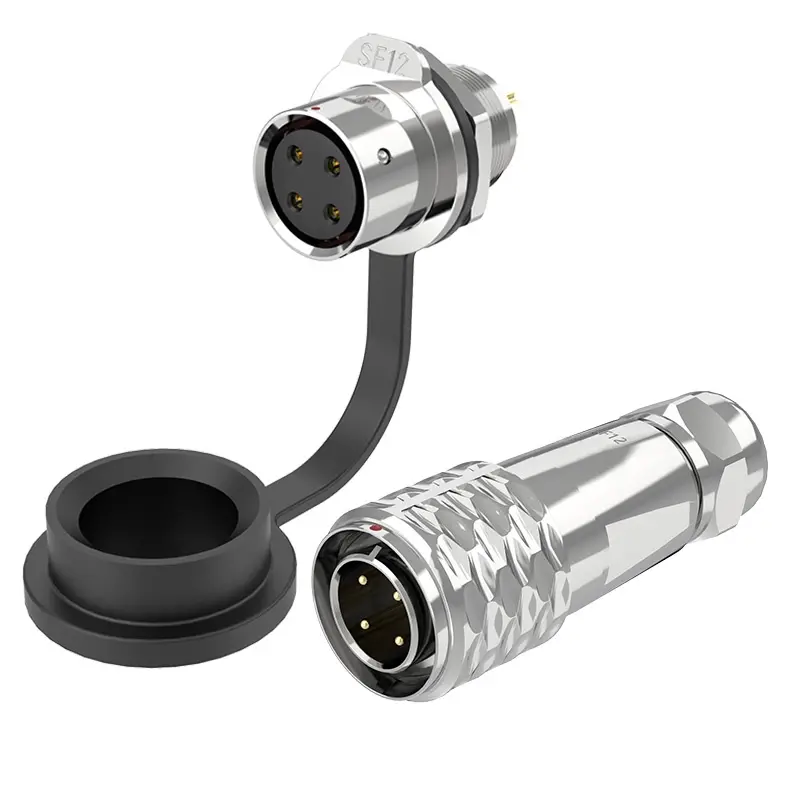 SF12 4 Pin Panel Mount Connector IP67 Push-Pull All Metal