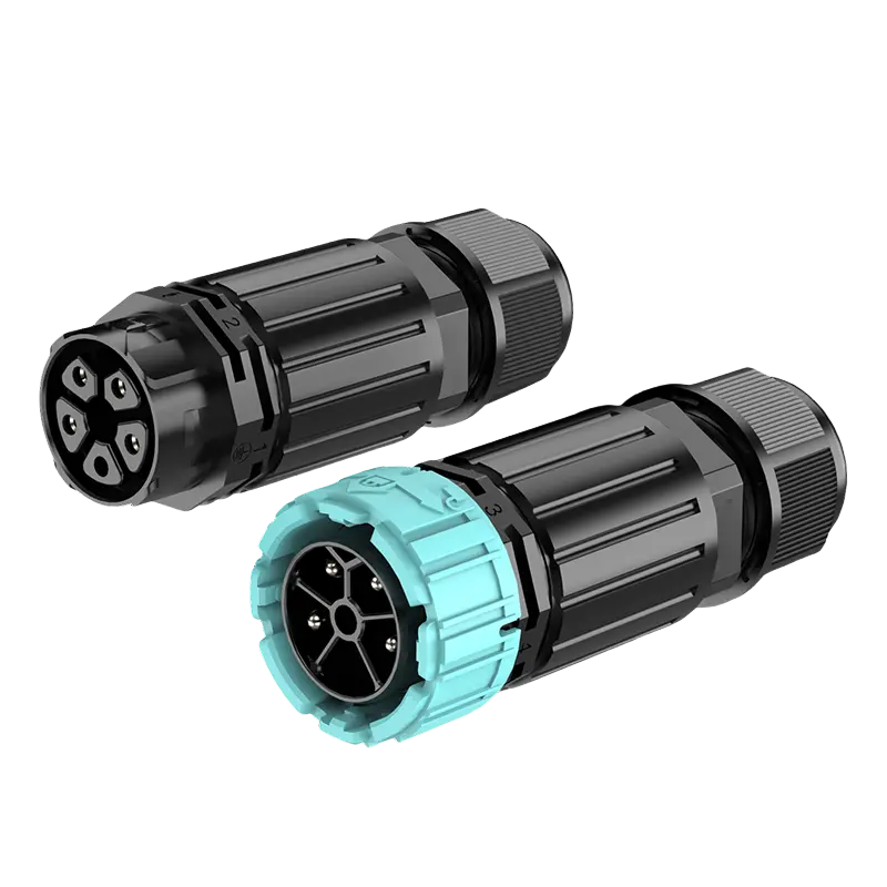 P25 32A Circular Plug Connector Automotive Waterproof Outdoor Cable Connector 4 Pins Wire to Wire Quick Connect Connectors