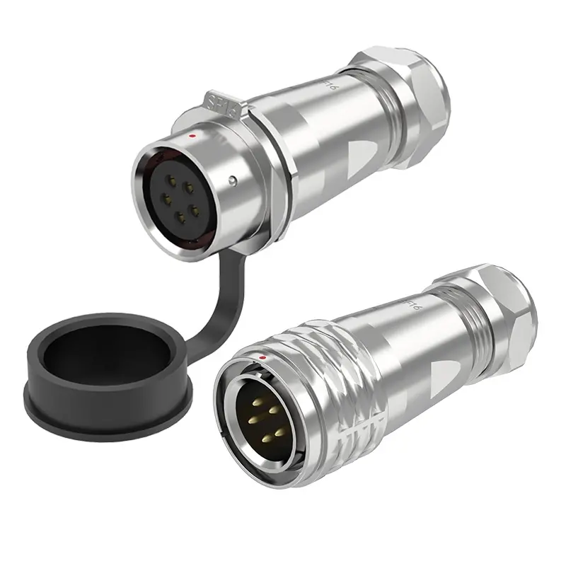 SF16 5 Pin Standard Circular Connector Waterproof Wire Connectors IP67 Push-Pull All Metal