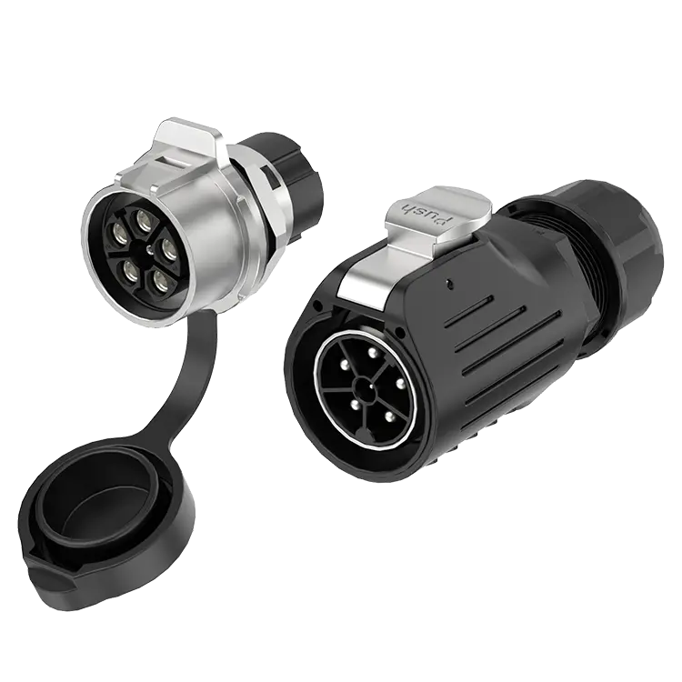 LP28 Outdoor Waterproof Electrical Wire Connector 5+1 Pin 16A Panel Crimping Type Metal Aviation Plug