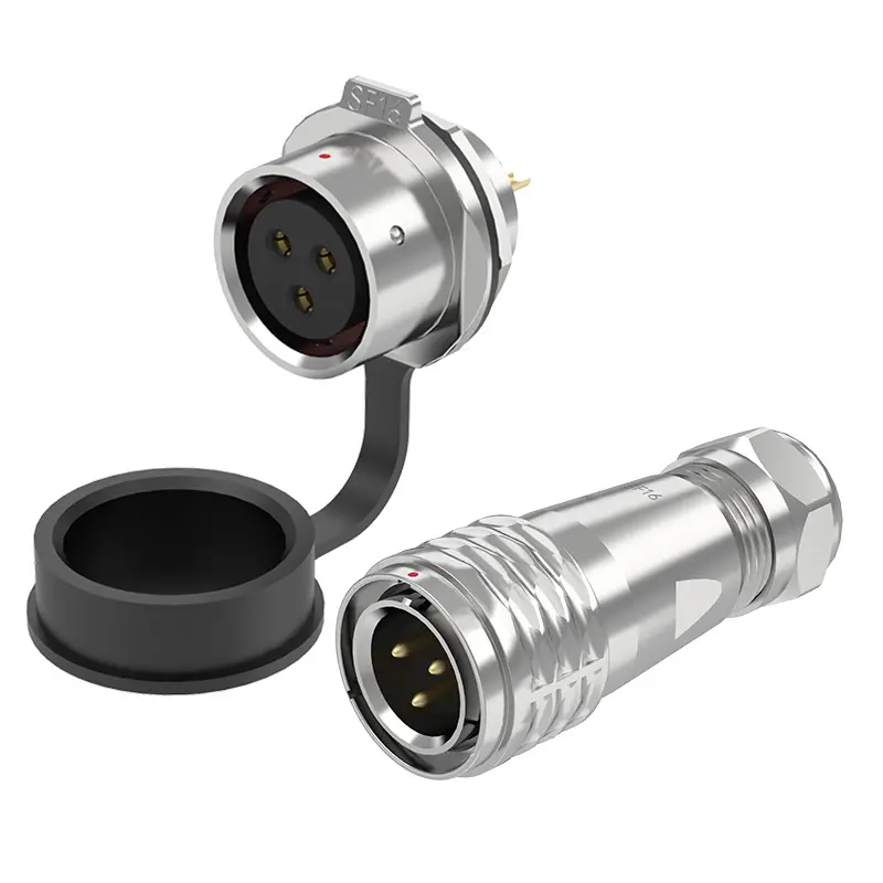 SF16 3 Pin Circular Connector Electrical Waterproof Connectors IP67 Push-Pull All Metal