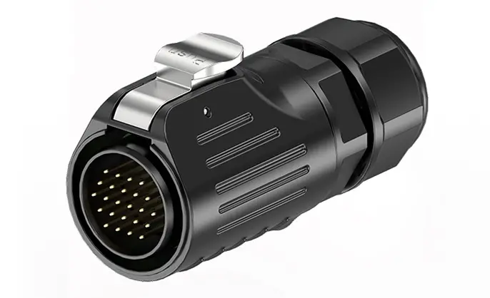 LP24 Outdoor Electrical Cable Connectors 24 Pin Aviation Connector Circular Plug Connector Screw Connection Type All Plastic
