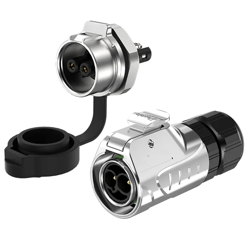 LP16 Panel Mount 2 Pin Waterproof Wire Connectors 10A Power Aviation Connector All Metal