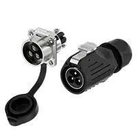 LP28 Outdoor Waterproof Wire Connectors 3 Pin Flange Screw Type Metal Aviation Plug and Socket