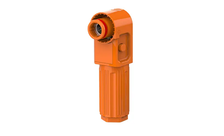 SCJ Screw Hole High Voltage Battery Energy Storage Connector Orange Positive IP67 Waterproof 100A Rotatable Energy Storage Connector