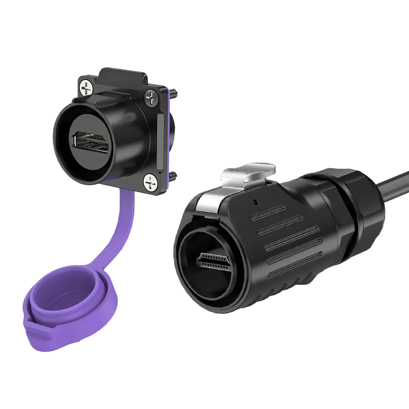 LP24-HDMI Device Outdoor Waterproof Wire Connectors Flange Aviation Plug Connector Pin Connector All Plastic