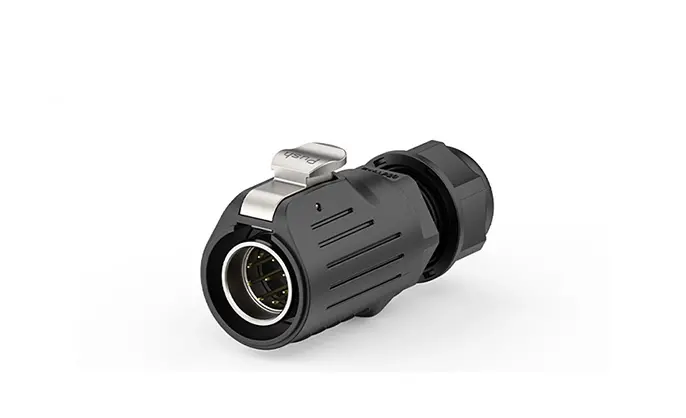 LP20 9Pin Solder Type Electrical Waterproof Connectors 5A Power Flange Metal + Plastic
