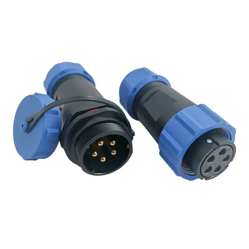 SP21 5A Pin Circular Plastic Wire Connector Outdoor Cable Connector All Plastic