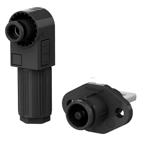 SCJ Smooth Hole Energyxa0Battery Storage Connector Black Negative IP67 Waterproof 50A Non-Rotatable Energy Storage Connector