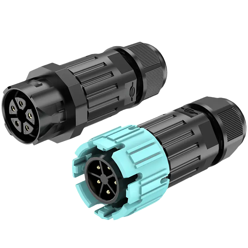 M19MF 5 Pins Circular Plug Connector Automotive Waterproof Outdoor Cable Connector Wire to Wire Male Female Waterproof Connector